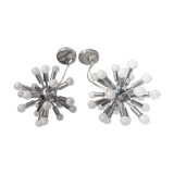Pair of vintage chrome Sputnik chandeliers
