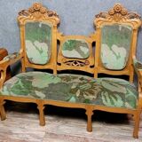 Dans l'esprit des formes d'Alfonce Mucha : banquette époque Art Nouveau