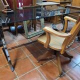 Desk chrome top in tinted glass 140/60cms