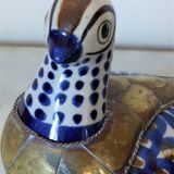 Brass bird and vintage ceramics