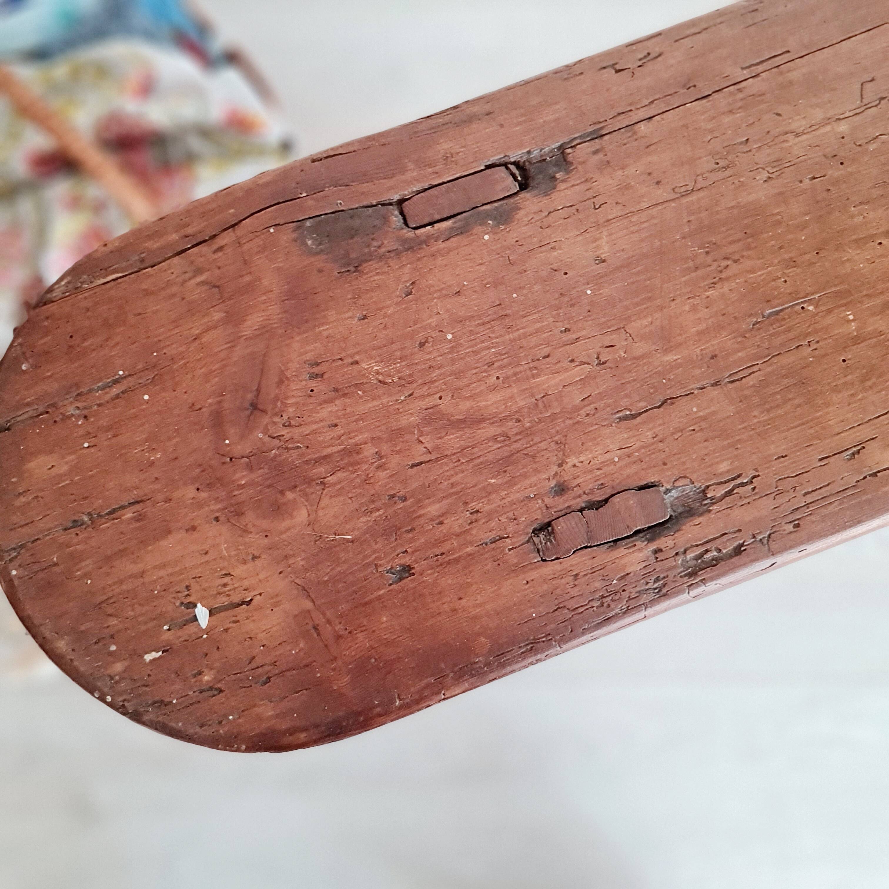 Old wooden farm bench