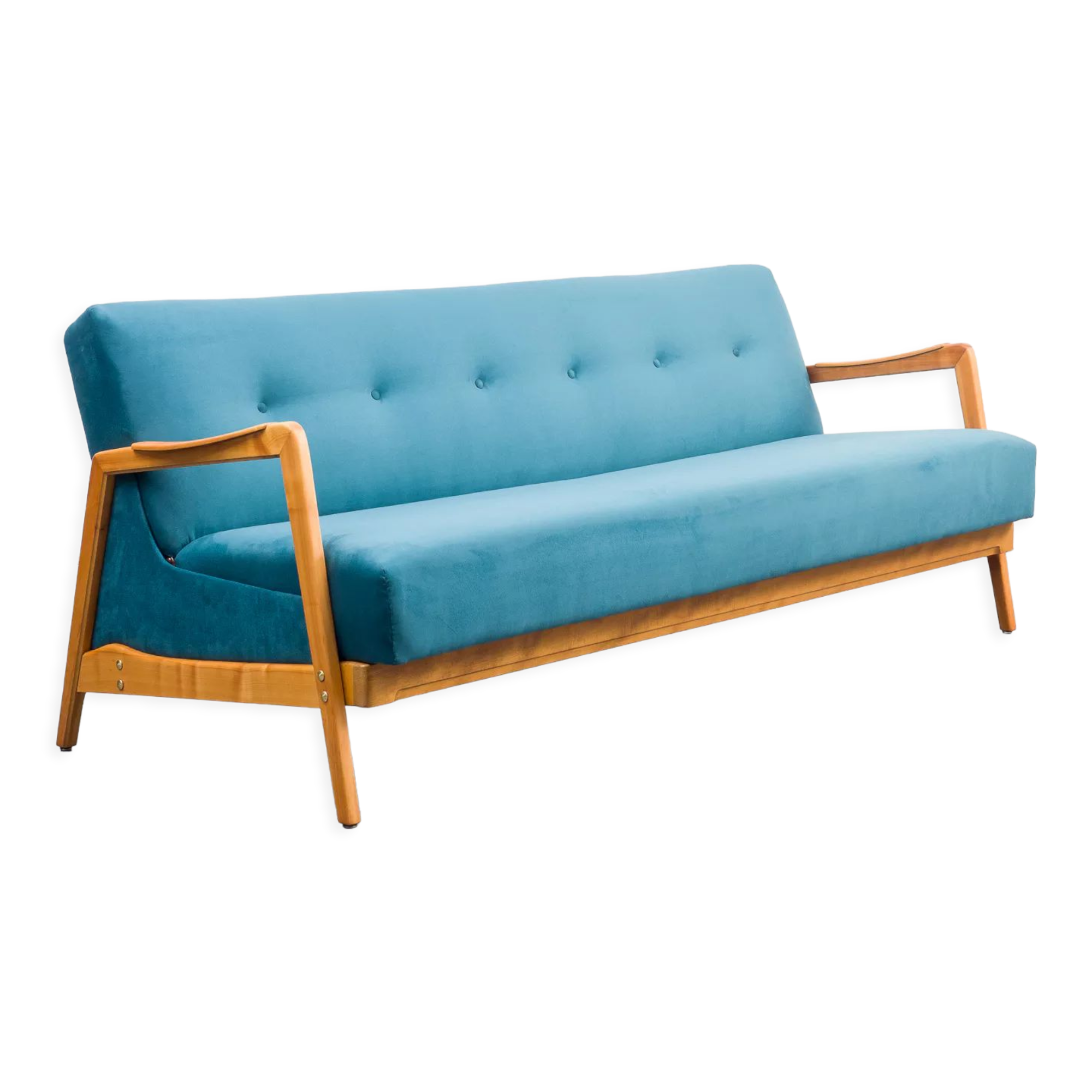 Vintage sofa, convertible, cherry, restored