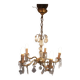 Exceptional bronze chandelier with crystal pendants in working order circa 1910