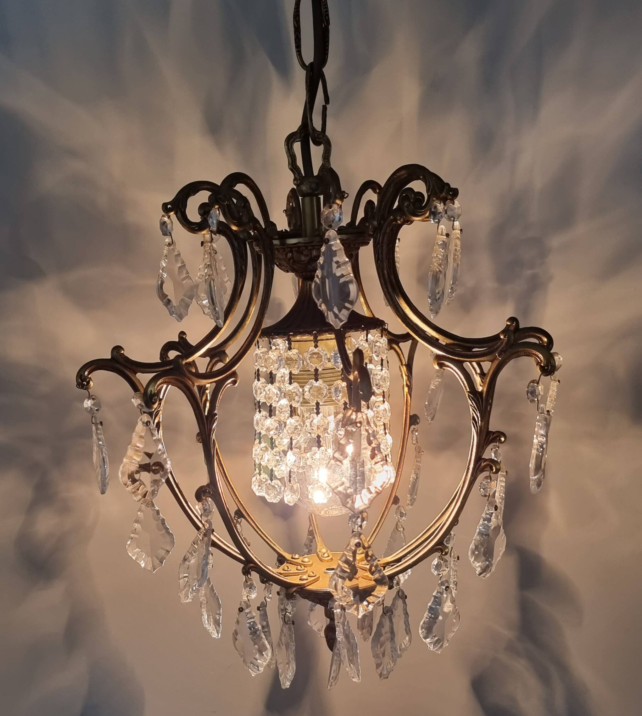Authentic Peris Andreu chandelier, Valencia, Spain, 1950s, fully