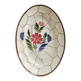 Plat ovale vintage faïence Saint-Amand modèle Maurice – Décor floral
