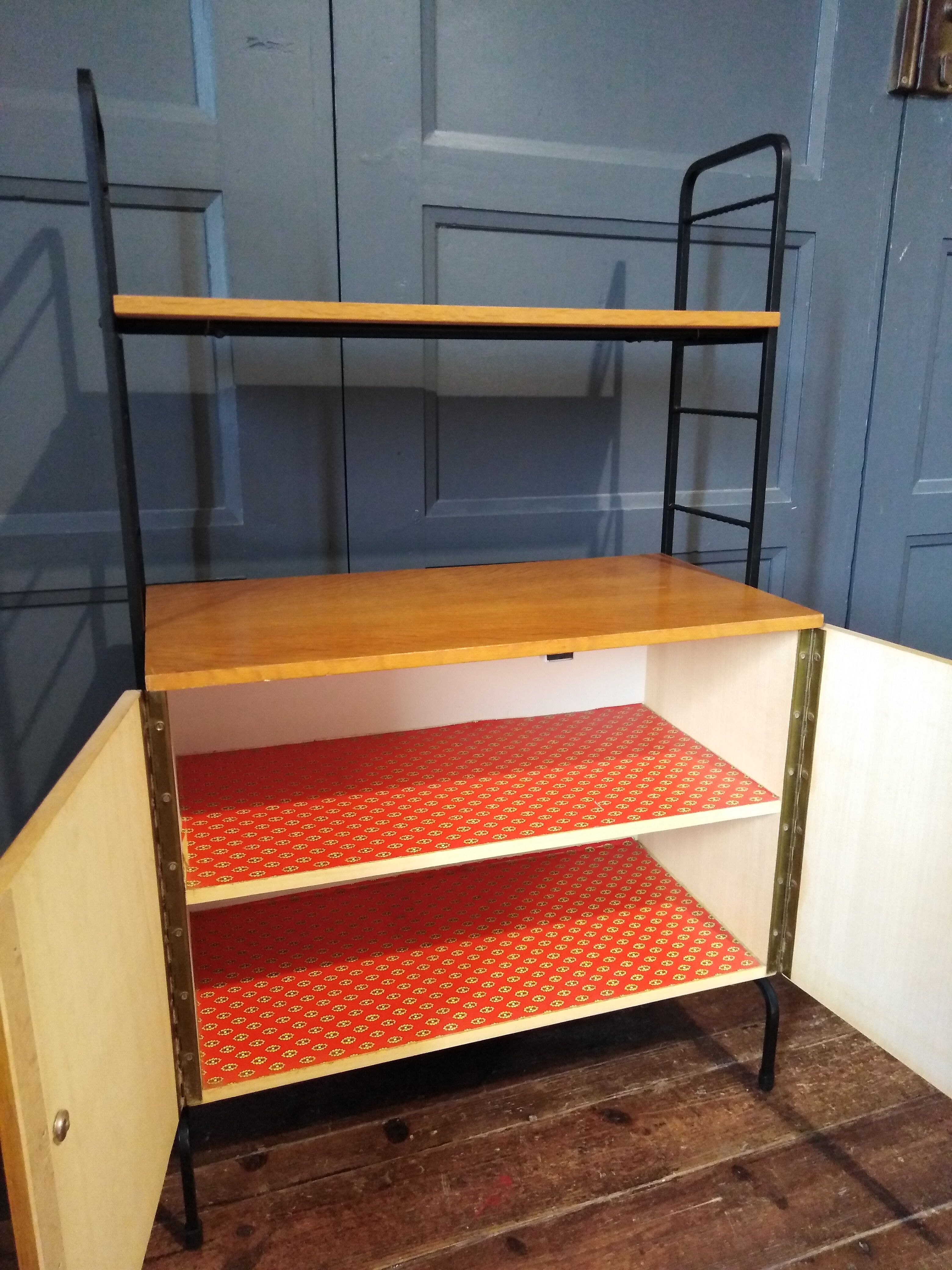 Vintage Scandinavian self-supporting shelf cabinet 1960