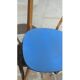 Pair of chairs in wood and blue coating