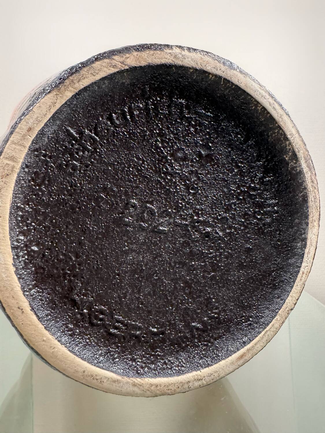 Large West Germany orange ceramic vase from the 60s