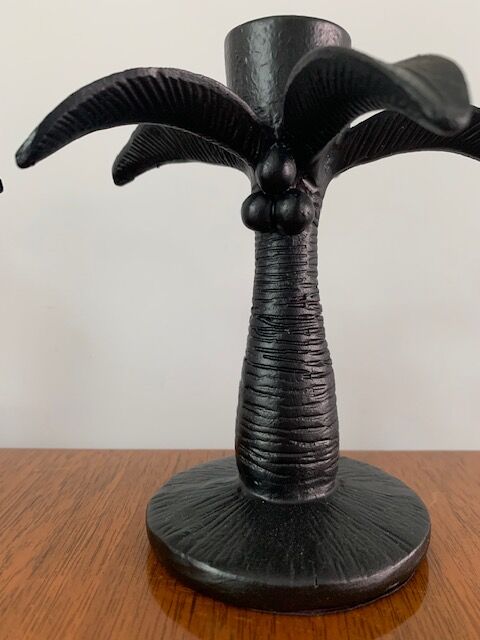 Pair of palm candle holders