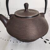 Japanese black enameled cast iron teapot