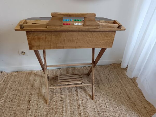Pupitre d'écolier en bois enfant pliable ardoise