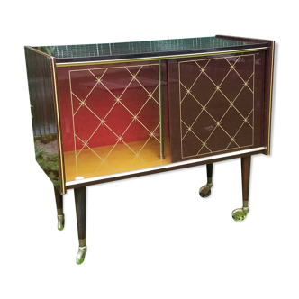 Meuble bar à roulettes années 70