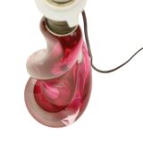 Lampe de table en cristal rose Val Saint Lambert Swirl Sixties