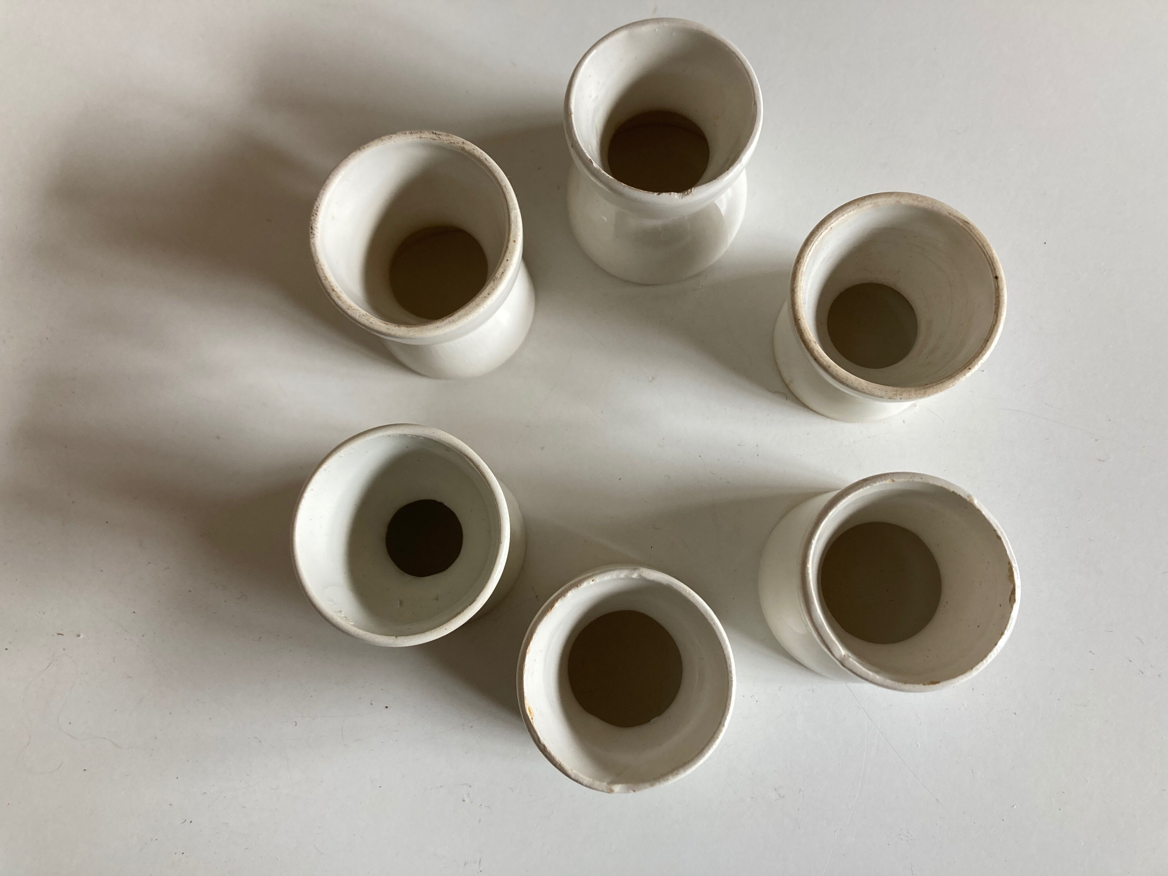 set of 6 coquetiers in fine earthenware iron earth fine 19th