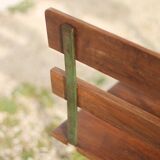 Vintage desk, wooden and metal children's desk, school desk