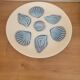 6 ceramic oyster and shell plates