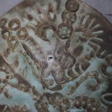 Pair of signed ceramic wall planters, pot cover