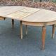 Renovated round Art Deco dining table in solid oak, 1950, 230cm extendable.