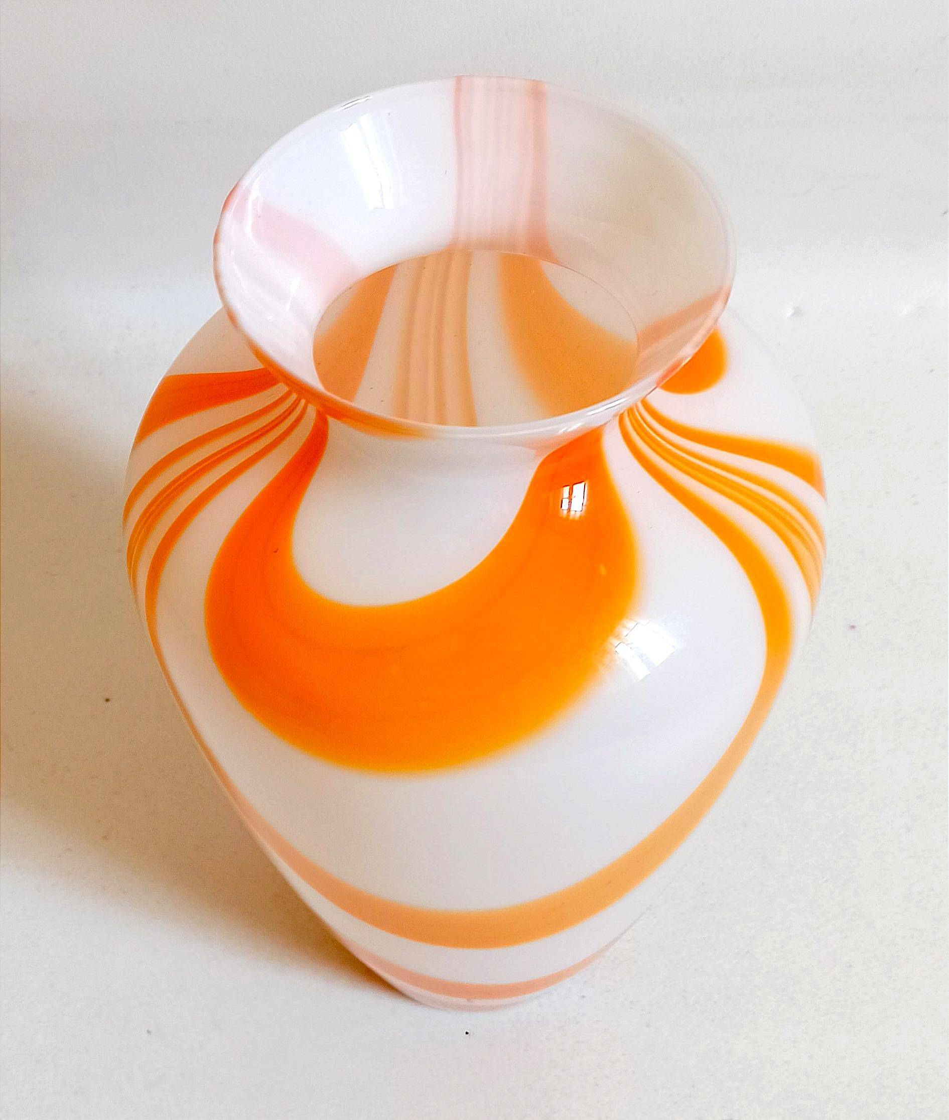 Orange Murano vase by Carlo Moretti 1970s Height 36 cm