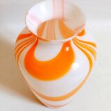 Vase Murano orange de Carlo Moretti Années 70 Hauteur 36 cm