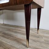 Mid Century Chest of Drawers in Mahogany, Brass and Glass