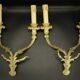 Large pair of Louis XVI style wall sconces from the 19th century - gilded bronze.