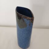 Ceramic vase with blue glaze 25cm Signed Jean Cacheleux Puisaye
