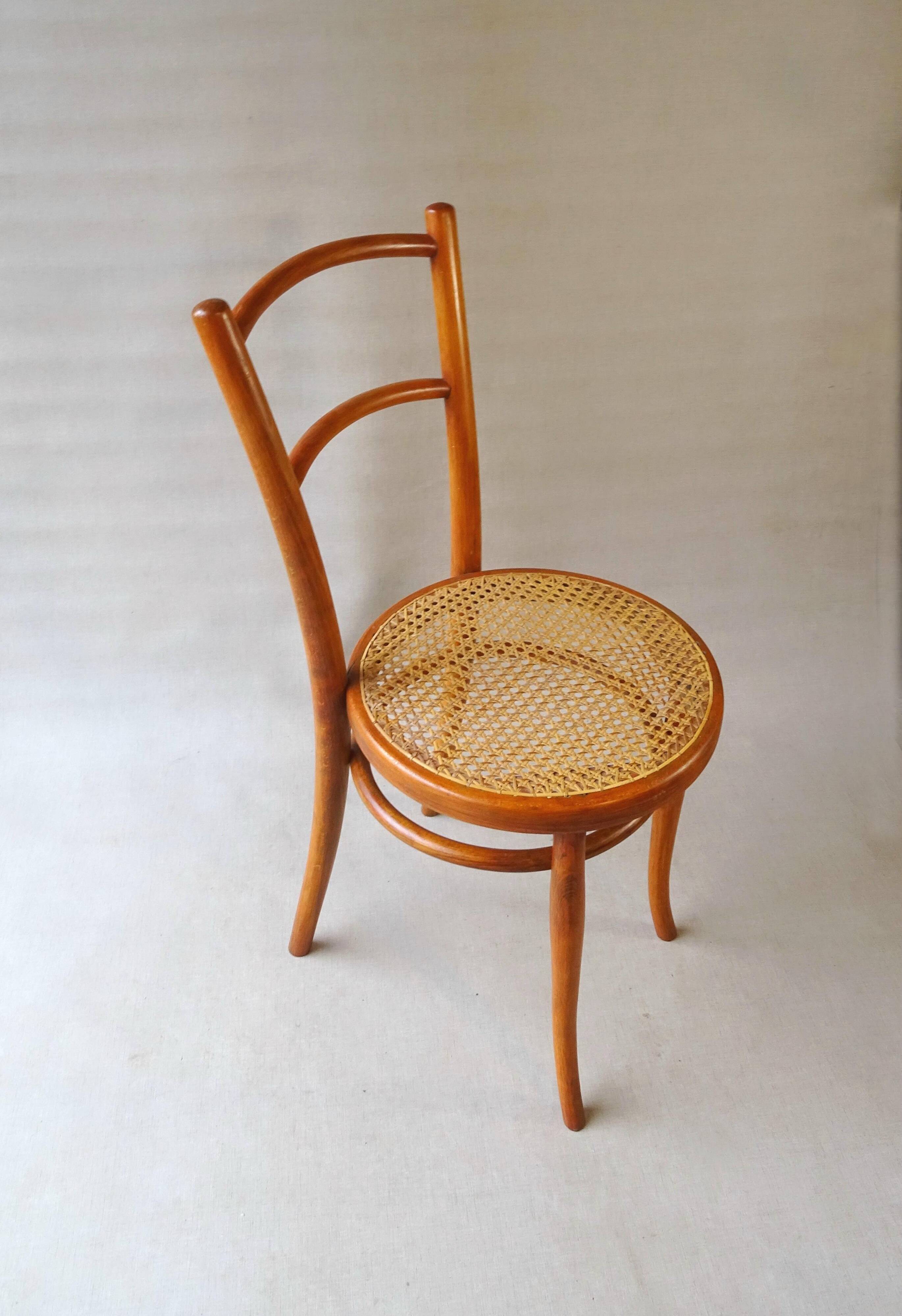 Bistro chair THONET No. 142-1/2 from 1905, caned.