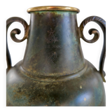 Art Deco vase in bronze and brass by SVM Handarbete, Sweden 1940s