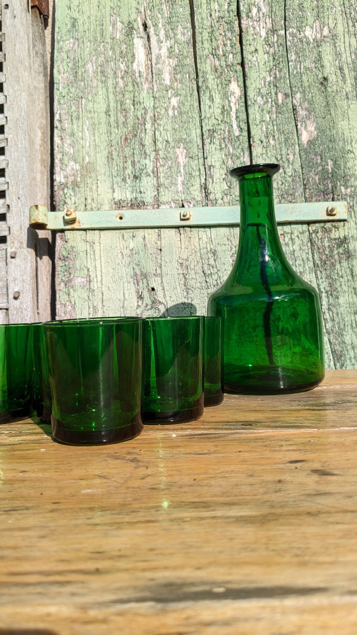Vintage glass and carafe service