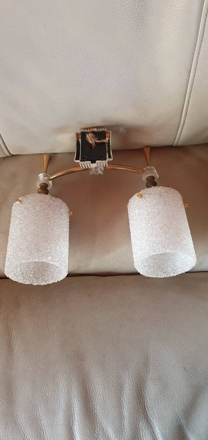 Metal and plexiglass wall light.