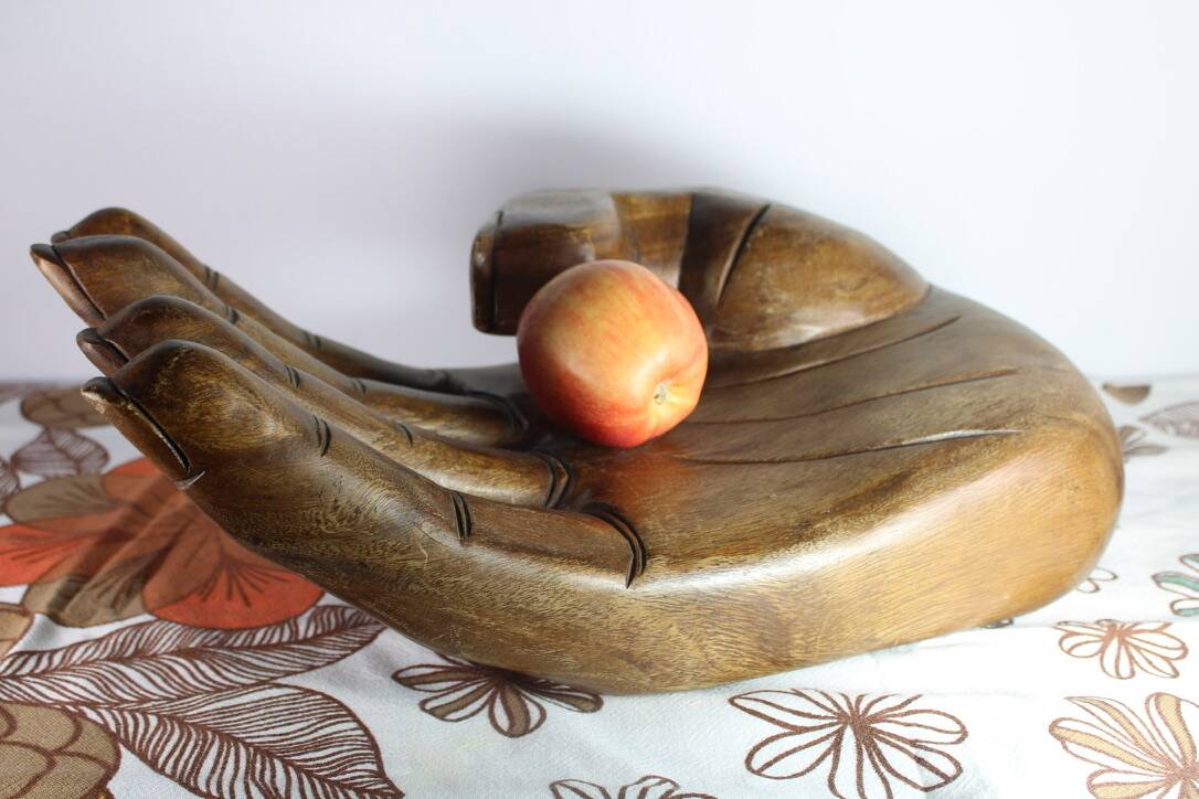 XXL wooden hand tray Vintage 1960 Italy