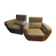 Paire de fauteuils cuir Ligne Roset tichka Didier Gomez