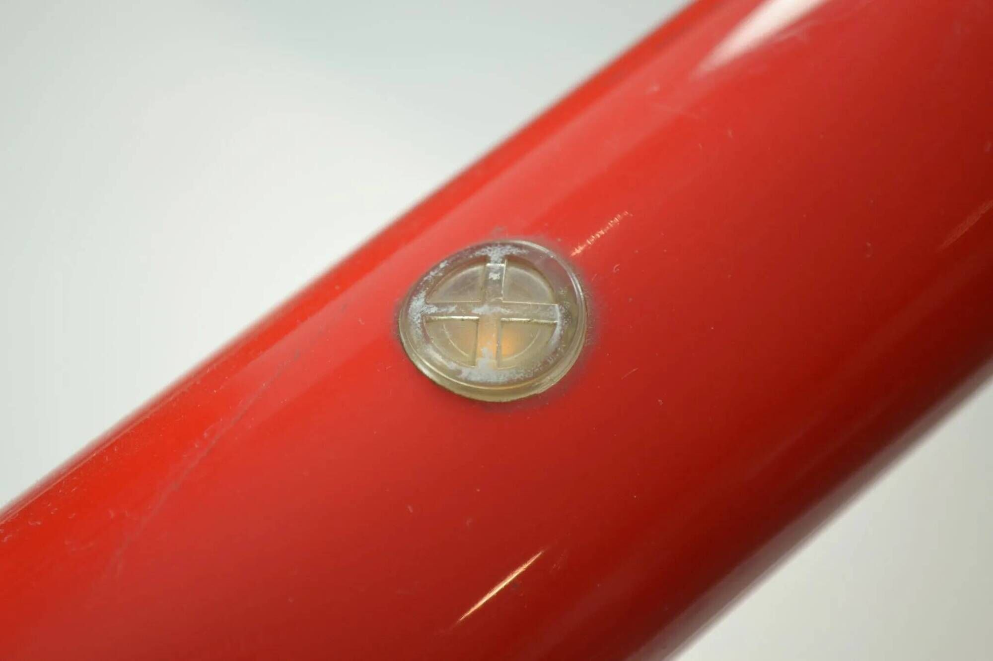 Red “Tube” Desk lamp designed by Anders Pehrson for Ateljé Lyktan, Sweden, 1970s