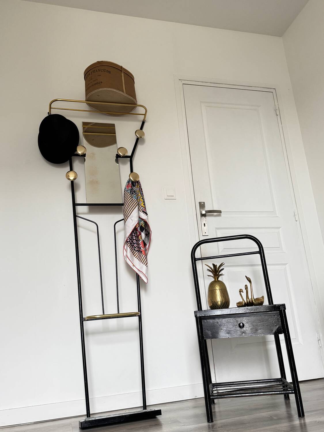 Vintage gold coat rack