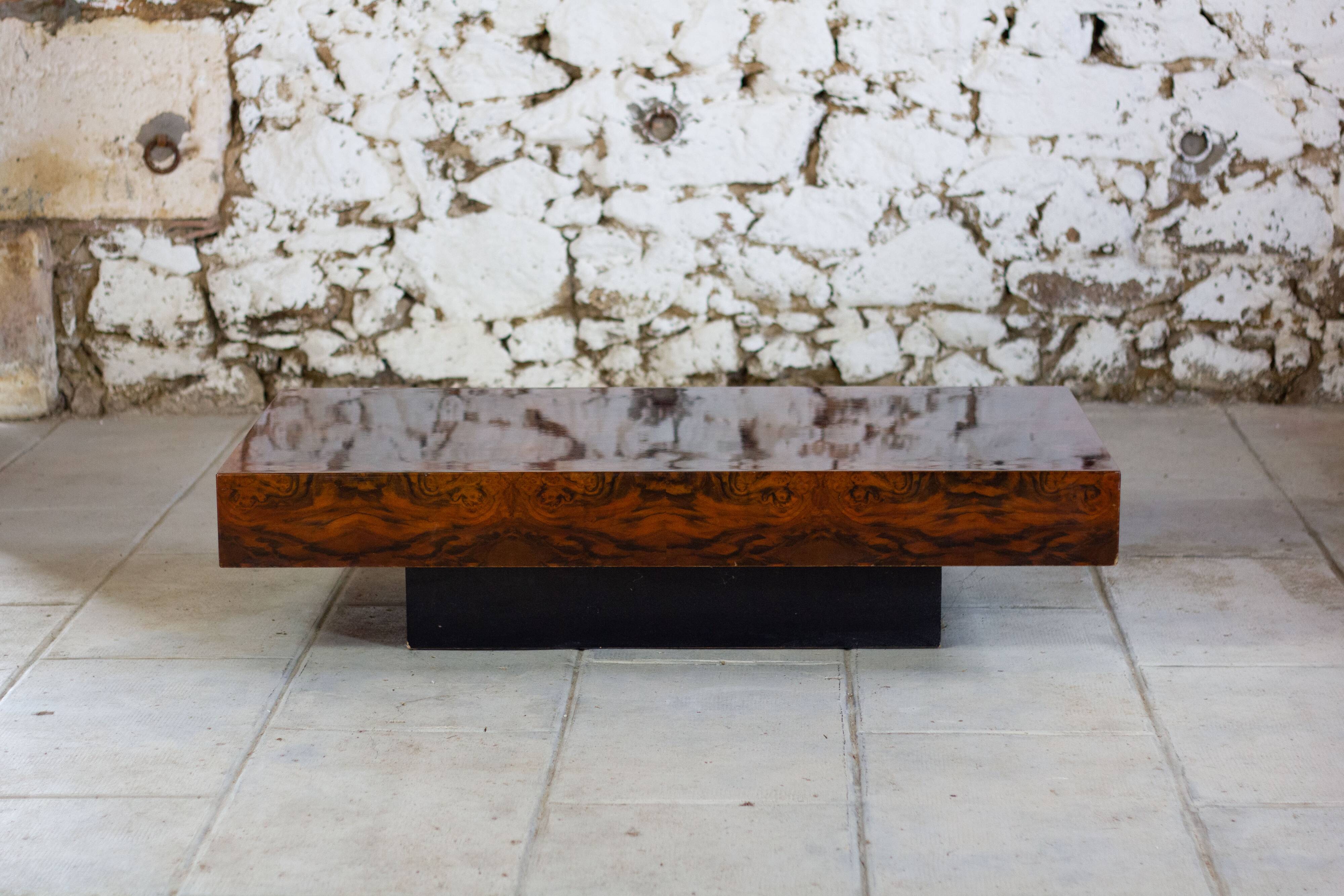 Elm burl coffee table, 1970