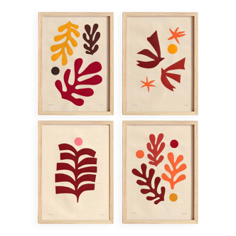 Collection of 4 collages inspired by Matisse signed by Eawy.