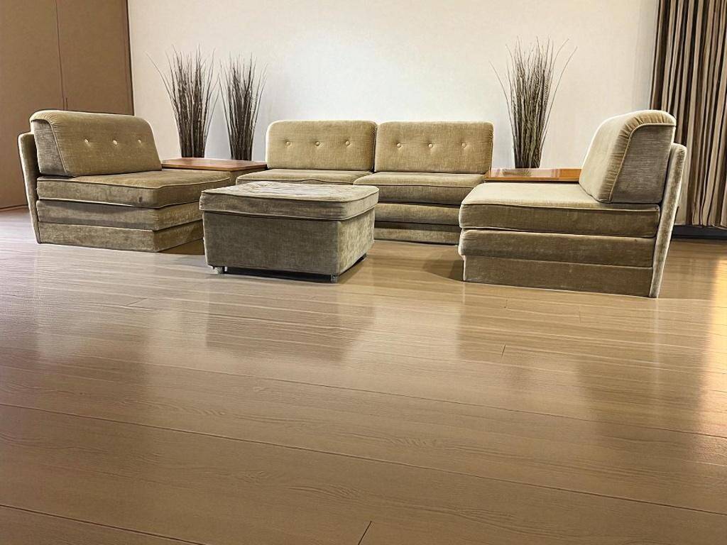 Salon modulaire vintage 4 pièces avec 2 éléments d'angle