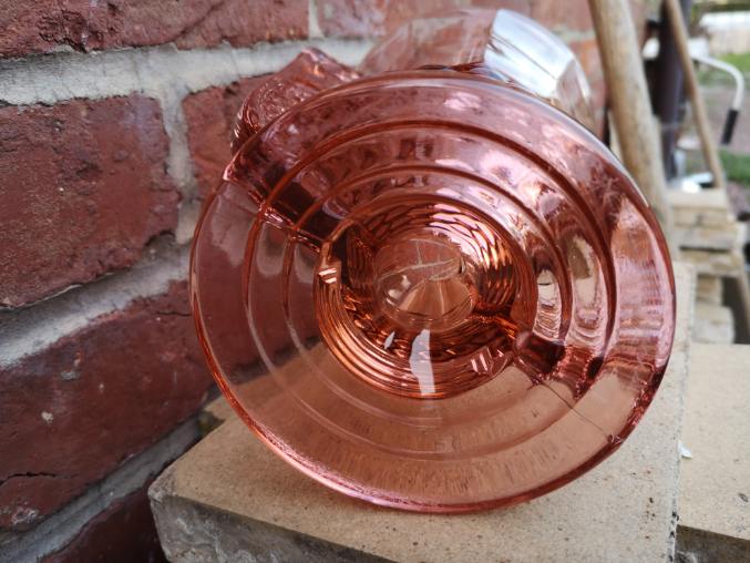 vase val saint lambert molded glass pink pedayer storied art deco
