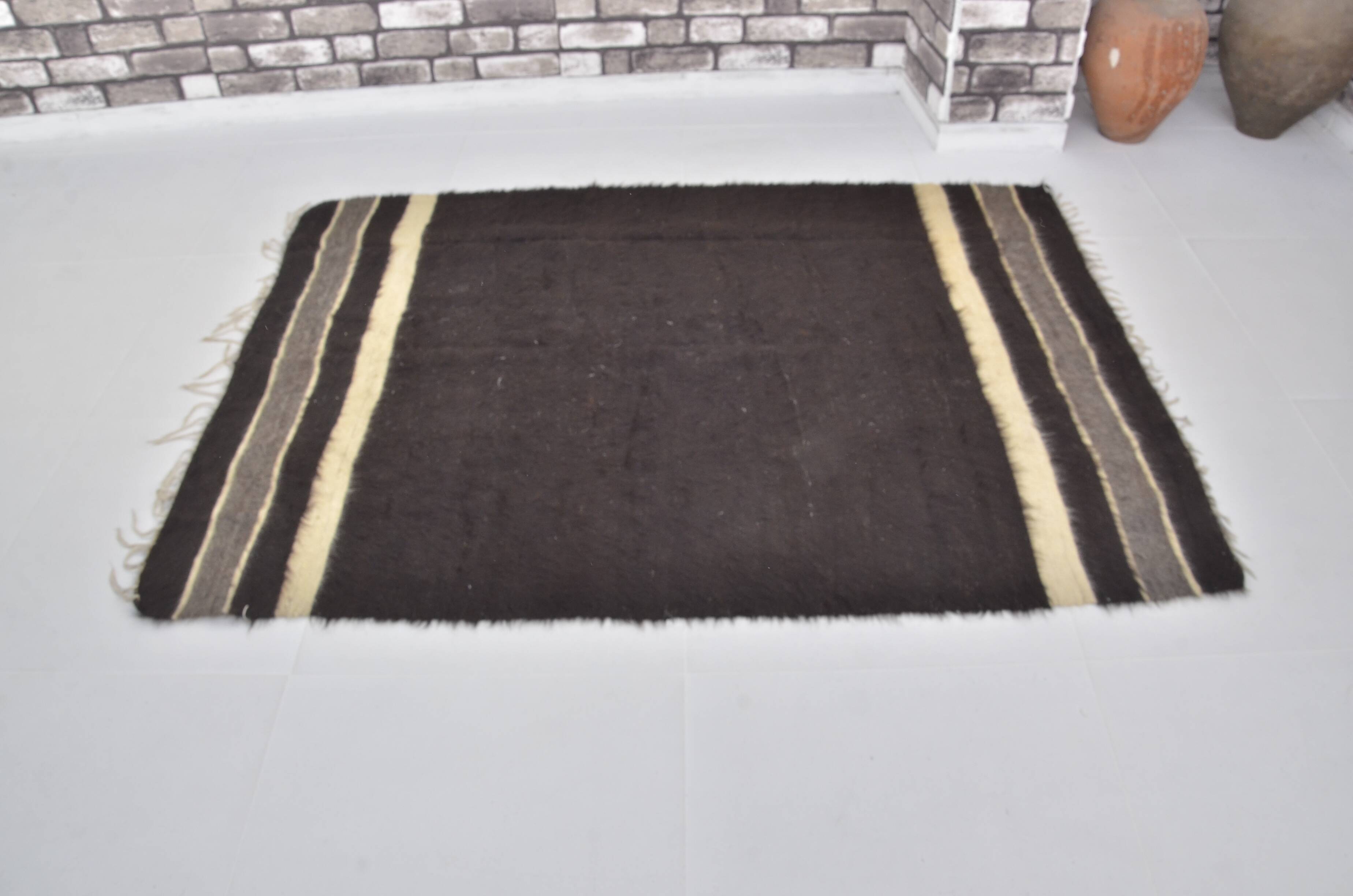 Vintage Anatolian Black Blanket Rug sku 1652
