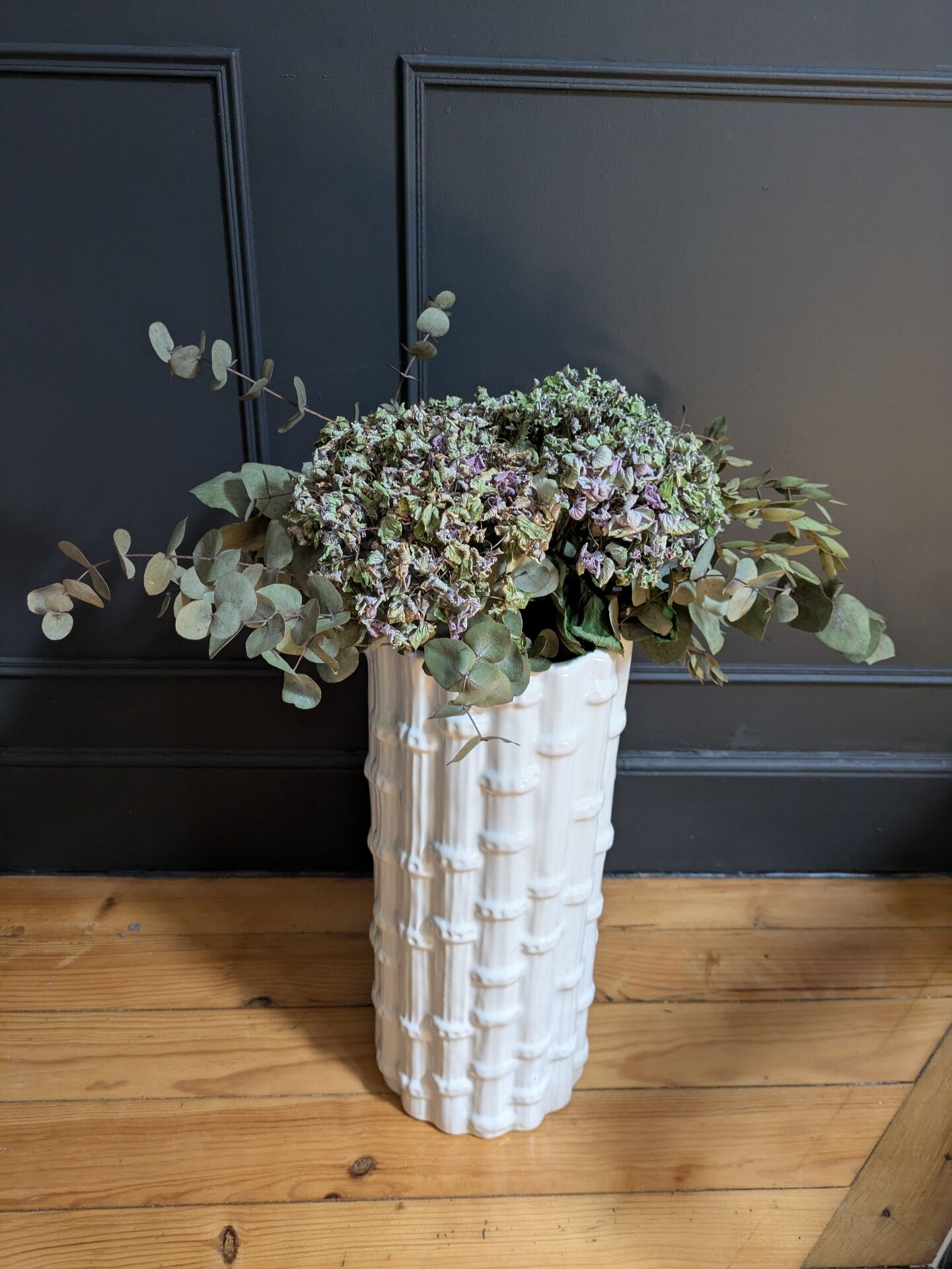 Vintage Italian ceramic cache pot "bamboo"
