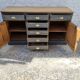 Cabinet bahut seven drawers and two doors patina gray