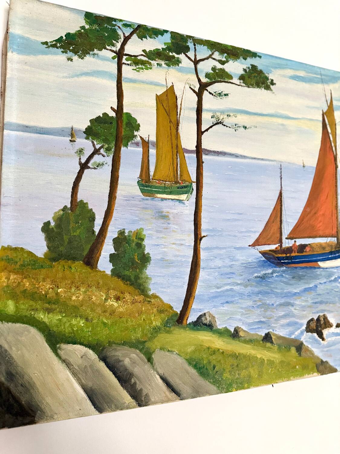 Oil on canvas, Marine signed Raymond JAFFRÉ (1918-2003)