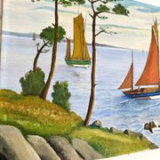 Huile sur toile, Marine signée Raymond JAFFRÉ (1918-2003)
