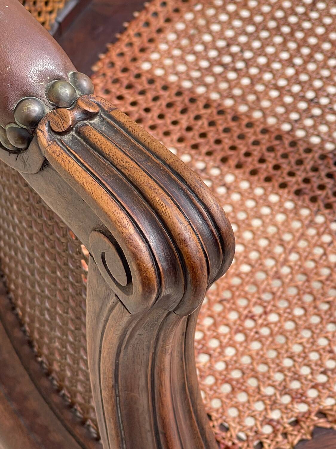 Louis XV Style Walnut Office Chair