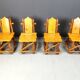 Vintage brutalist dining chairs, set of 4 - 1960s