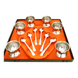 Guy Degrenne egg cups, 18/10 stainless steel