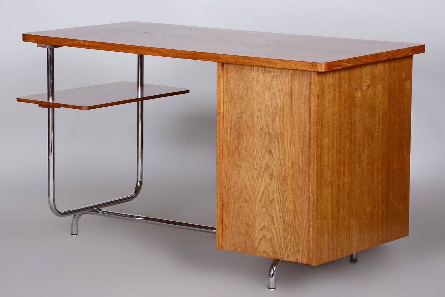 Bauhaus Oak Writing Desk attributed to Jindřich Halabala for Up Závody, 1930s
