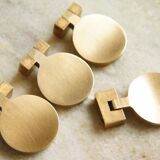 Set de 4 pendants/boutons de meuble scandinave en laiton massif