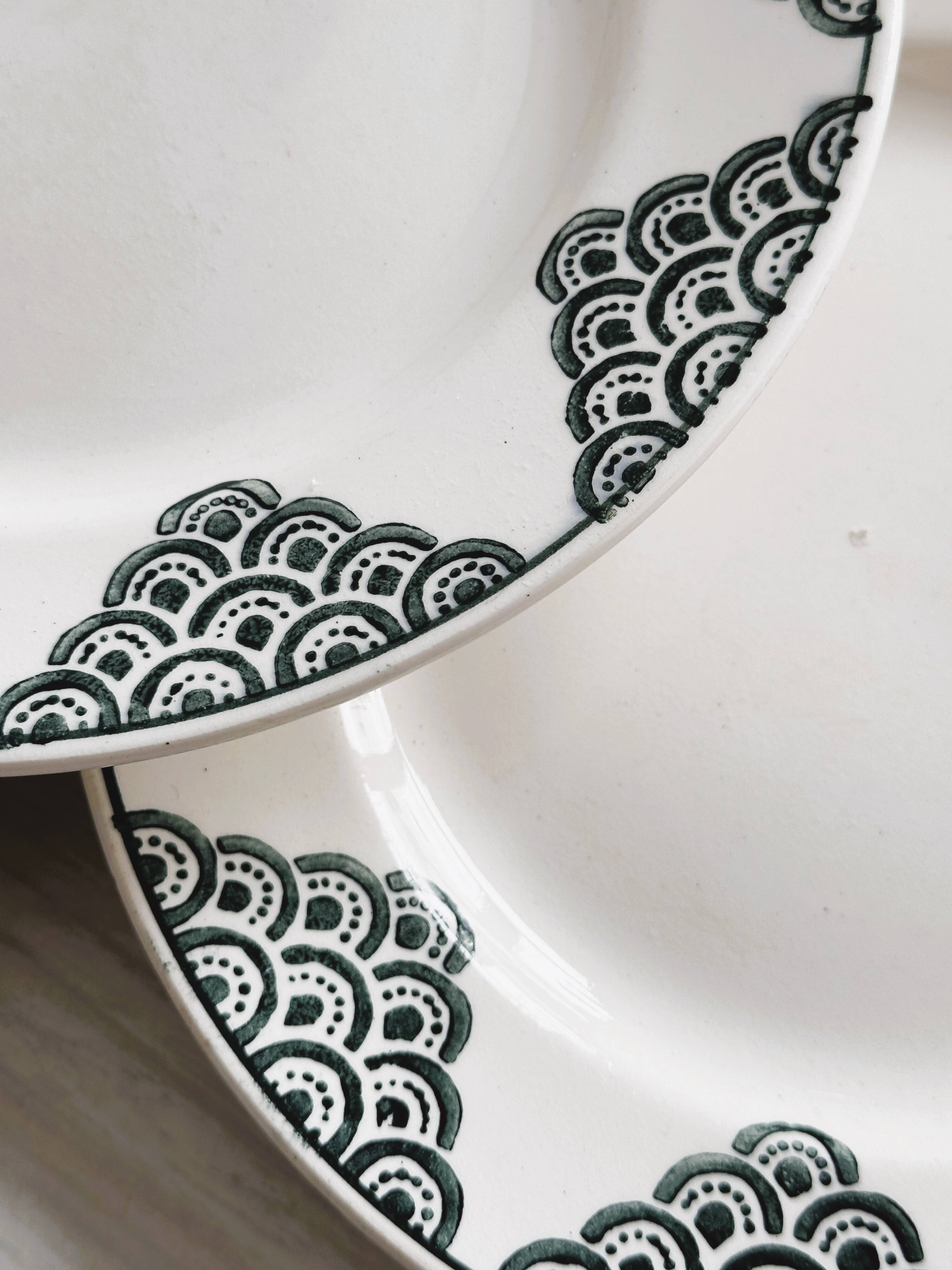 Terre de fer St Amand dessert plates.